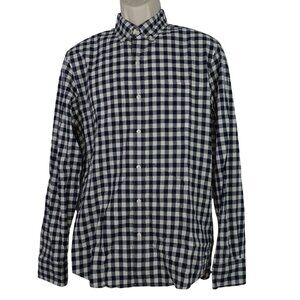 J Crew Slim Fit Blue Gingham Check Plaid Button Down Shirt Men Size M Long Slv